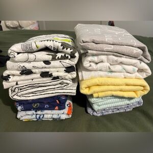 Baby Receiving Blankets - 10 different patterns - maybe 3 have been used once.